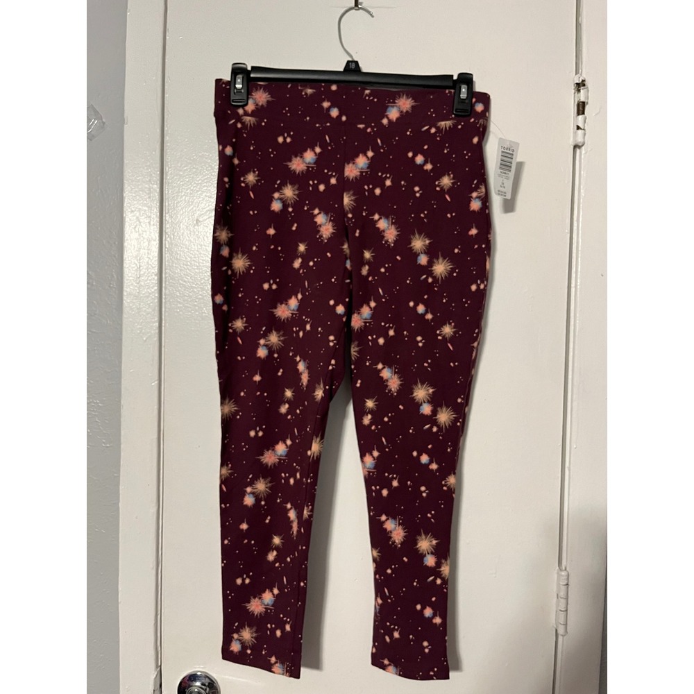 Torrid Burgundy Starburst Splatter Print Cropped Leggings Plus Size 1 1X 14-16